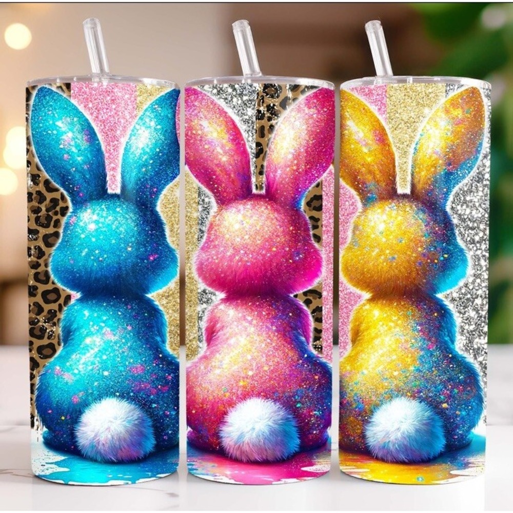 Easter Bunny Skinny Tumbler 20 Oz With Lid And Straw New 🐰PEEPS
